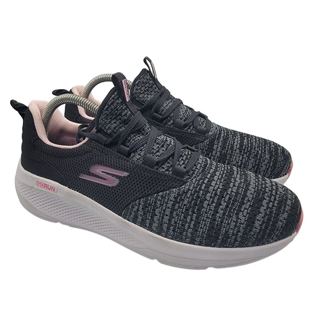 Skechers Womens 10 Black Pink Performance Go Run Elevate Pleasant Days 128316